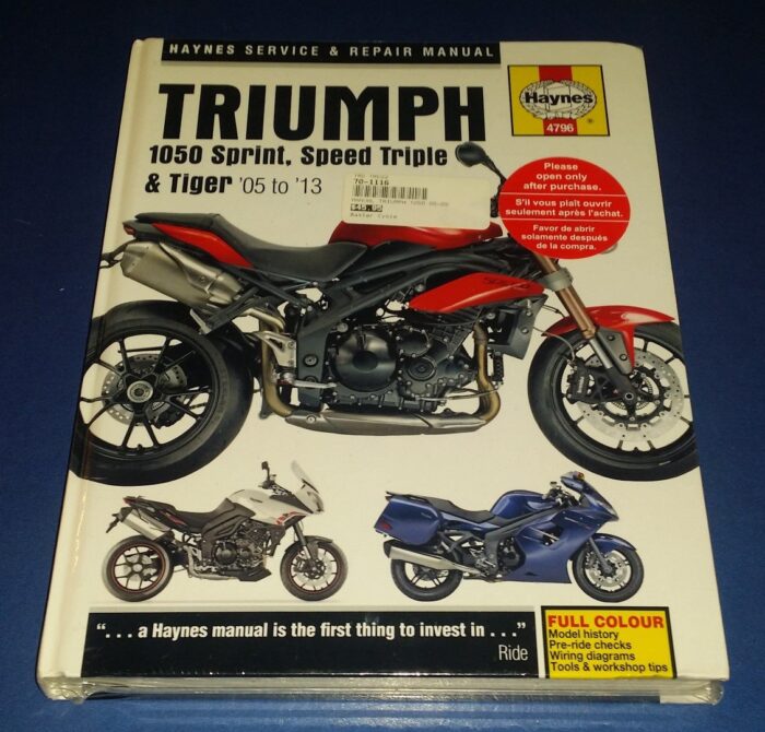 Triumph 1050 Sprint, Speed Triple & Tiger Service & Repair Manual - 2005-2013 - Haynes