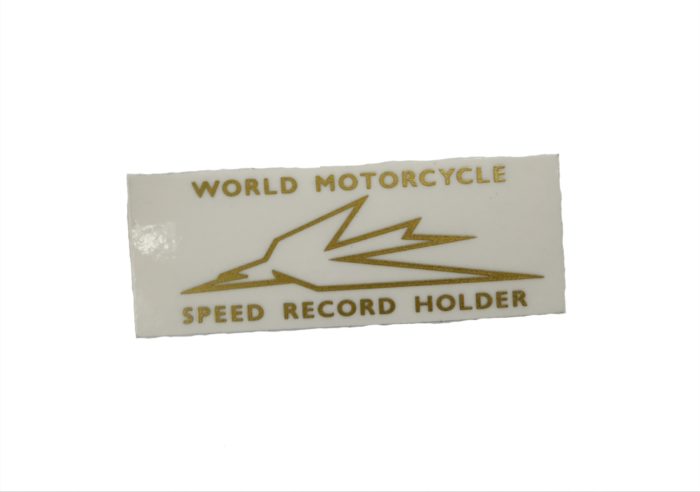 Triumph "World Motorcycle Speed Record Holder" Decal - Gold - USA