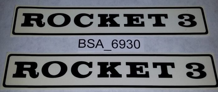 BSA "Rocket 3" Decal Set - Black - Sold as Pair