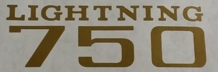BSA Lightning 750 Decal - Gold - 3" x 1"