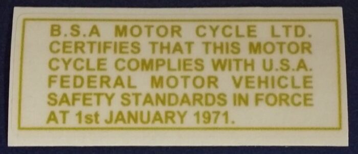 BSA Compliance Decal - 2.5" x 1"
