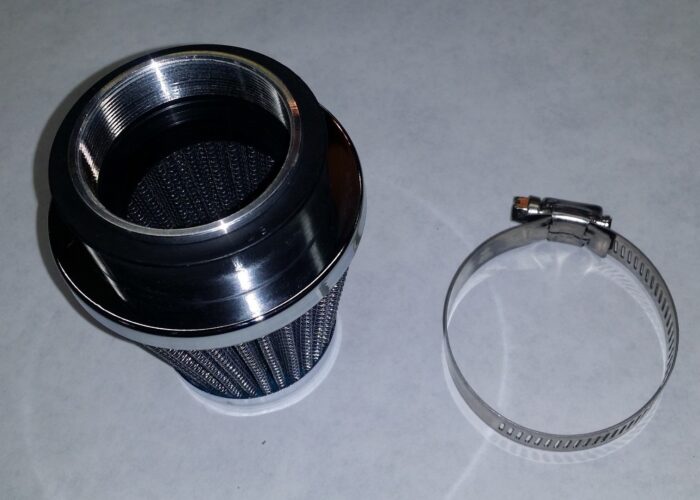 Cone Air Filter - Chrome End - 48mm - Taiwan - EMGO - Image 2