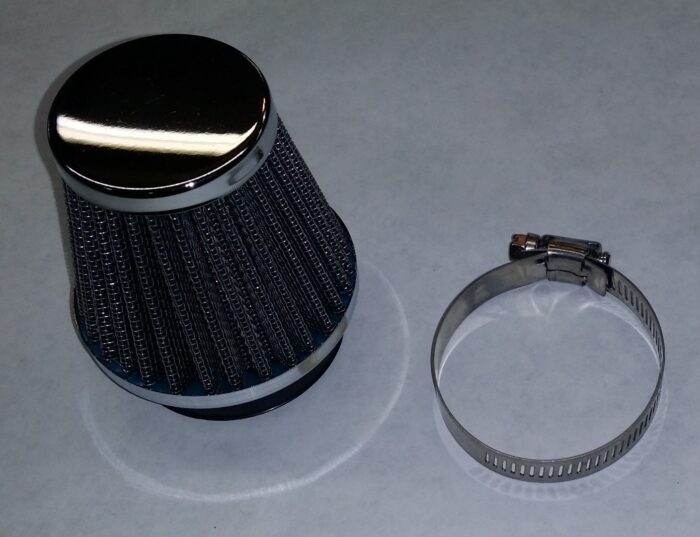Cone Air Filter - Chrome End - 48mm - Taiwan - EMGO