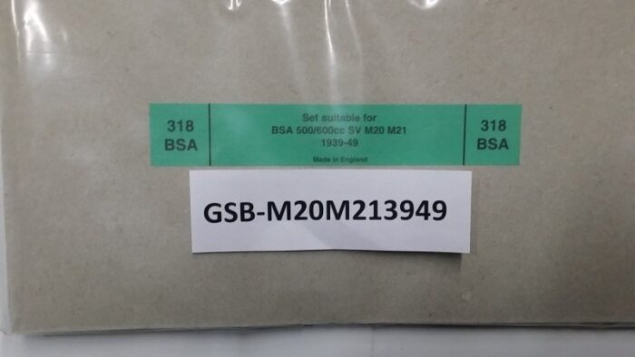 Engine Gasket Set - BSA M20 & M21 - 500cc / 600cc - Side Valve - 1939-49 - Image 2