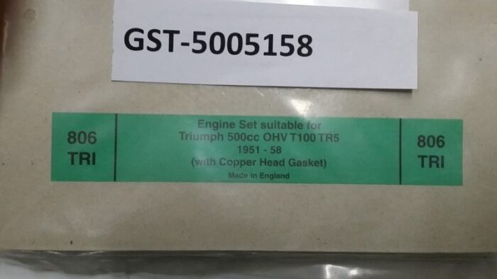 Engine Gasket Set - Triumph T100 / TR5 - 1951-58 - Image 2