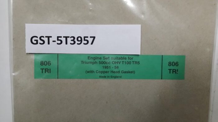 Engine Gasket Set - Triumph T100 / TR5 - 500cc - 1939-57 - Image 2