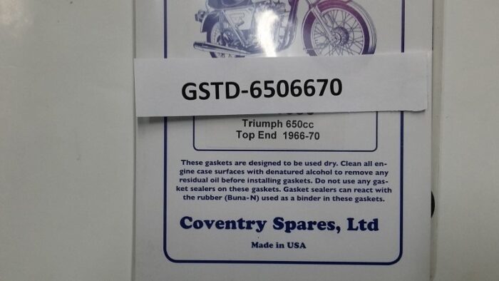 Top End Engine Gasket Set - Triumph 650cc Twin - 1966-70 - Image 2