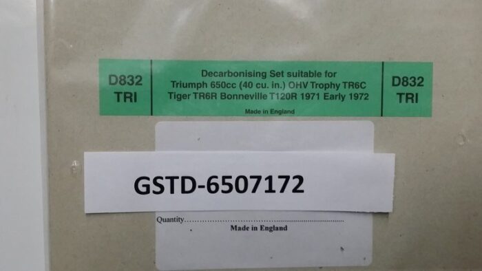 Top End Engine Gasket Set - Triumph 650cc - 1971-72 - Image 2