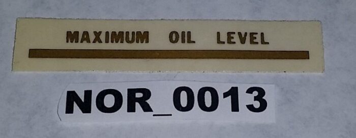 Norton "Maximum Oil Level" Decal - Gold