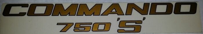 Norton Commando 750 "S" Decal - Gold Lettering