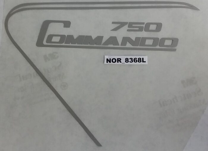 Norton 750 Commando Decal - Side Cover - Silver - Left Hand
