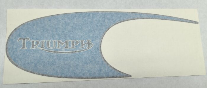 Triumph TR5MX Gas Tank Decal - 1973-74 - Blue - Left Hand
