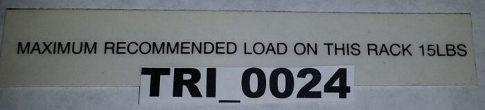 Triumph Maxiumm Recommended Load on Rack Decal - 5-1/2" x 1/8"