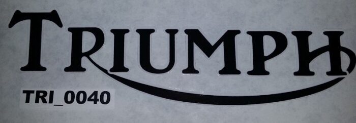 Triumph Logo Decal - Black with White Outline - 8-3/8" x 2"
