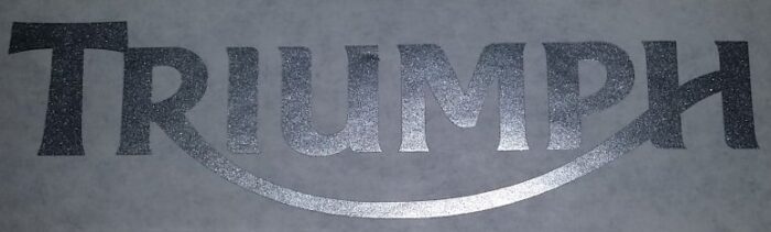 Triumph Logo Decal - Late Style - Silver - 5" x 1-1/2"