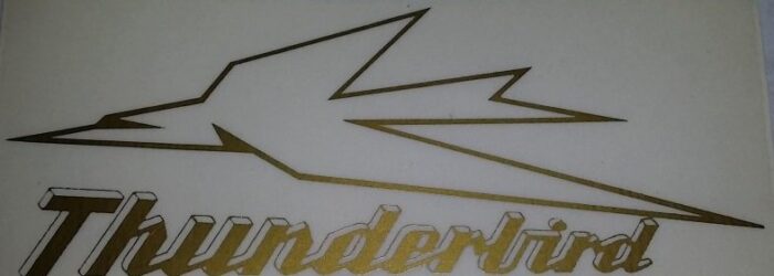 Triumph Thunderbird Decal - Gold - 5-3/8" x 2-1/16"