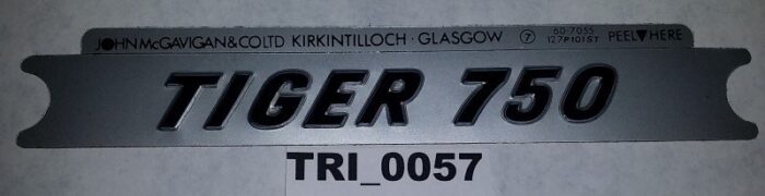 Triumph "Tiger 750 Decal" - Raised Letters - 6-7/8" x 7/8"