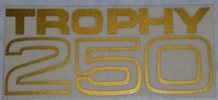 Triumph Trophy 250 Decal - Gold - 2-7/8" x 1-1/4"