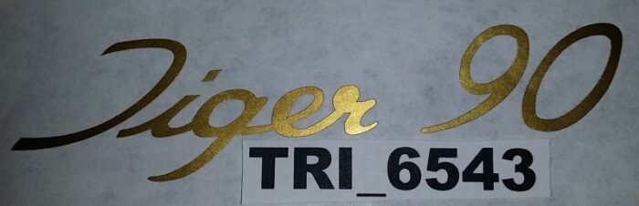 Triumph Tiger 90 Decal - Gold - 4" x 1"