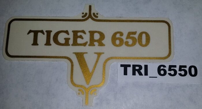 Triumph Tiger 650 V Decal - Gold - 3-7/8" x 2-3/8"