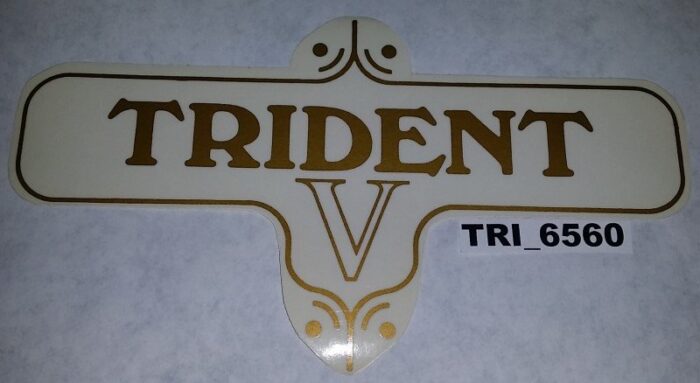 Triumph Trident V Decal - Gold - 7-1/2" x 4-1/8"