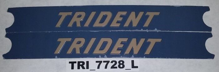 Triumph Trident Decal Set - Raised Letters - Side Cover - 6-3/4" x 7/8" - Longer Version - Sold in Pair
