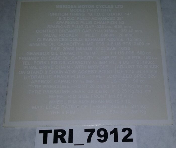Triumph Seat Decal - 1973-78 T140 - 4-1/2" x 4"