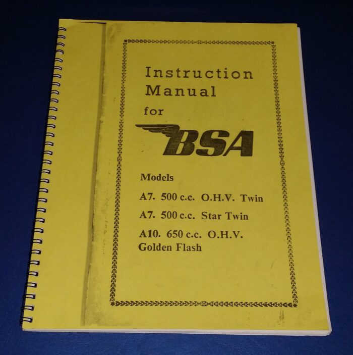 BSA A Series Instruction Manual
