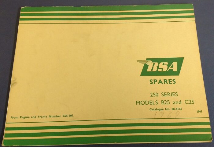 1967 BSA B25, C25, 250cc - Downloadable
