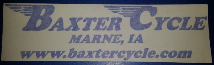 "Baxter Cycle" Large Decal