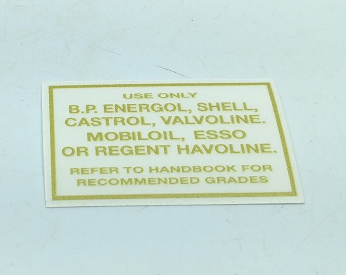 "Use Only" Oil Type Decal - 1-7/8" x 1"