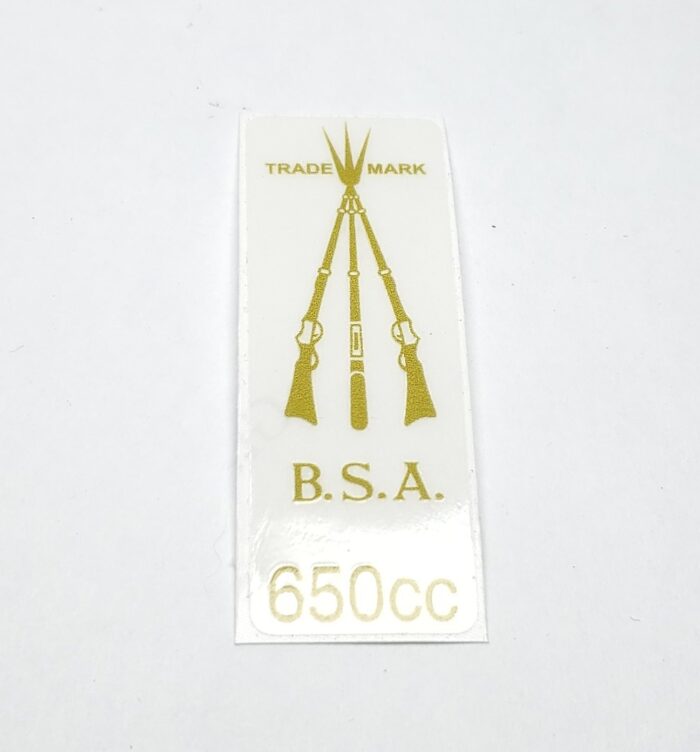 BSA "Piled Arms 650cc" Decal - 21mm x 72mm