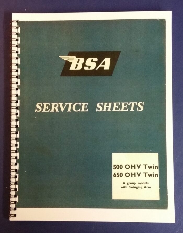 BSA A Group Service Manual & Service Sheets - 500cc & 650cc Twins
