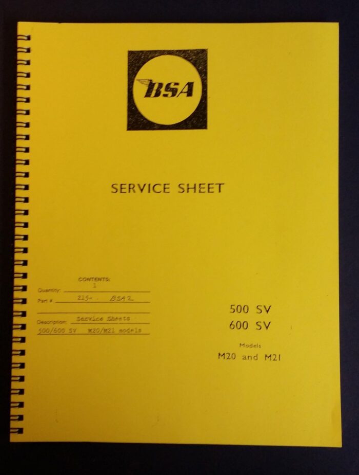M20 Service Sheets - M20 & M21