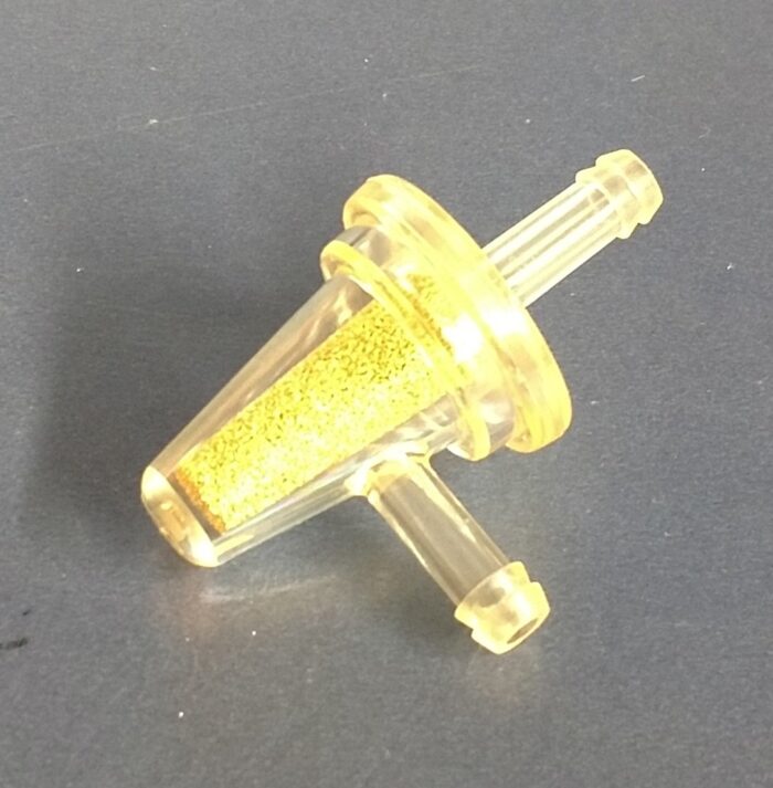 90 Degree Plastic Fuel Filter - 1/4" Barbs