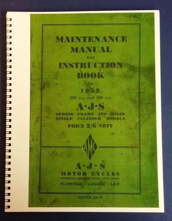 Matchless Service Manual - 1952 - Single Cylinder - 350cc & 500cc - Spring & Rigid Frame