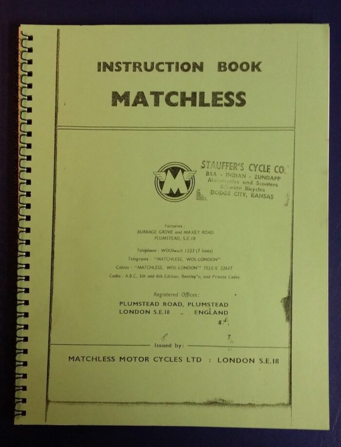 Matchless Service Manual - 1958-64 - 350cc Singles, 500cc Singles, 650cc Twins