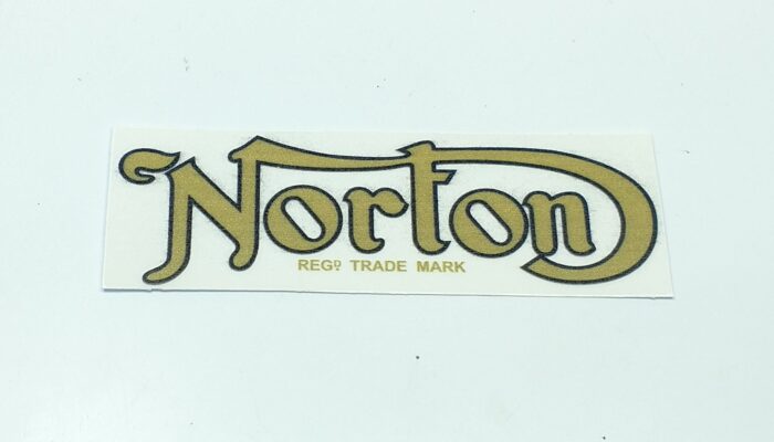 Norton Logo "Regd Trade Mark" Decal - Gold