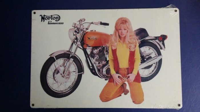 Metal Norton Model with Commando Sign - 18" x 12"