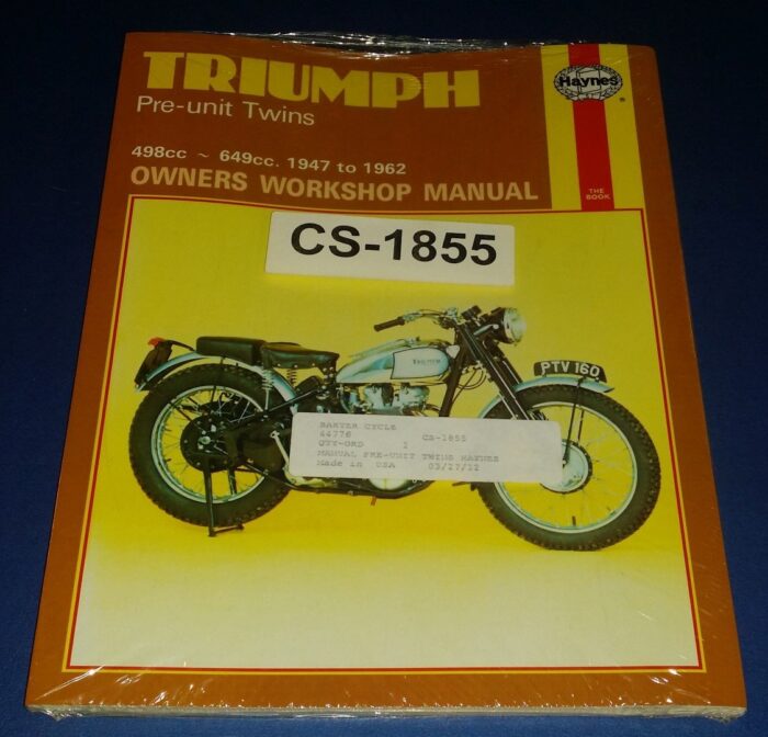 Triumph Pre Unit Twins Owners Workshop Manual - 1947-62 - Haynes