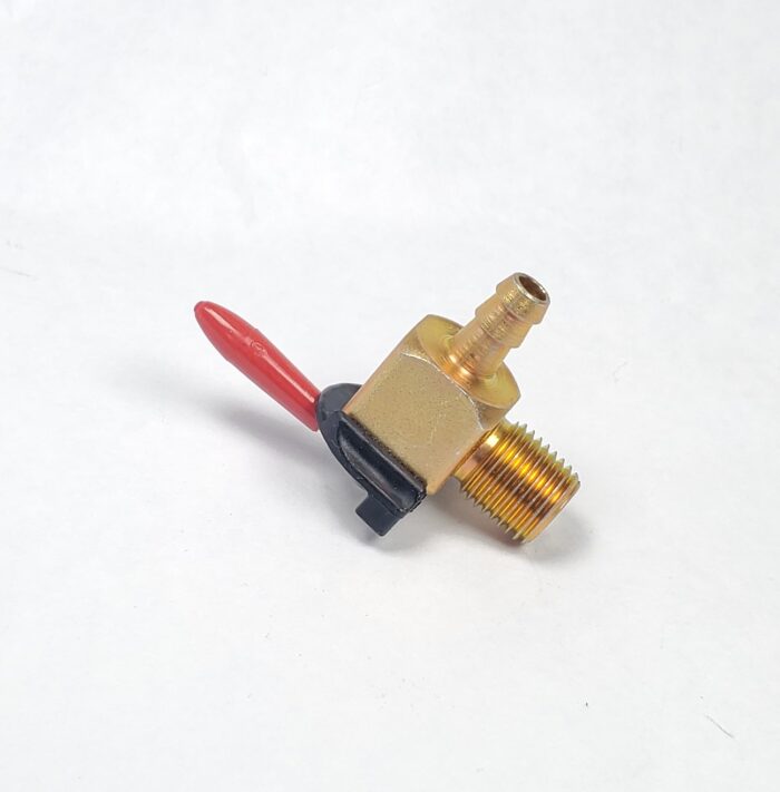 Red Handle Petcock - 90 Degree - 1/4" Threads - USA