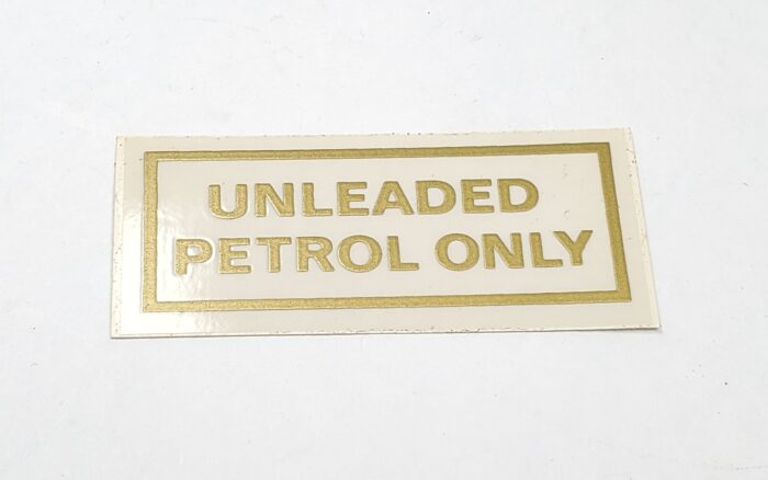 Triumph Unleaded Petrol Only Decal - 2-3/4" x 1-3/16"