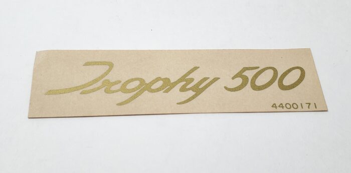Triumph "Trophy 500" Decal - Gold - 4-1/2" wide x 1" high