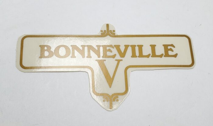 Triumph Bonneville V Decal - Gold - 4-7/8" x 2-1/2"