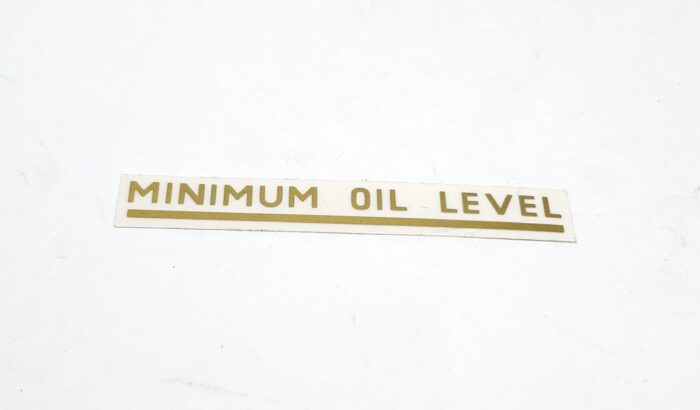 Triumph "Minimum Oil Level" Decal - Gold