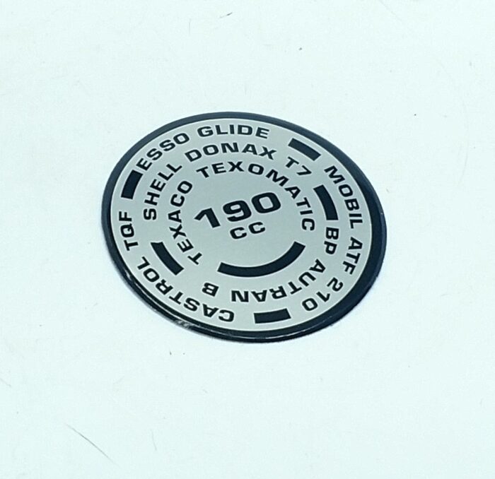 Triumph 190cc Fork Cap Decal - 35 mm Diameter