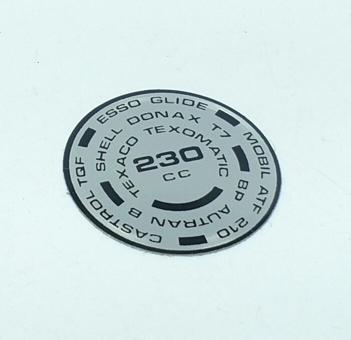 Triumph 230cc Fork Tube Cap Decal - 35mm Diameter