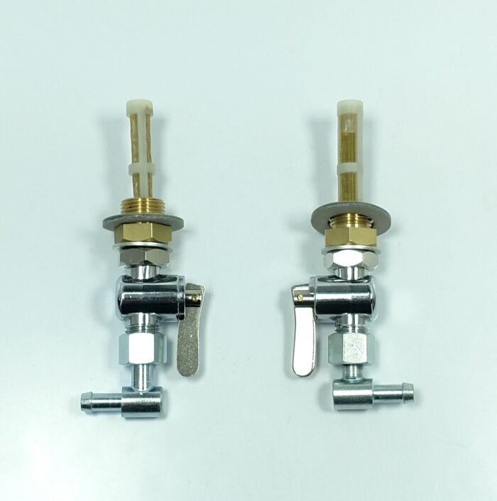 Triumph Flat Blade Petcock Set and BSA Fuel Tank Adapter - with 90 Degree Fuel Elbow and 4 Sealing Washers
