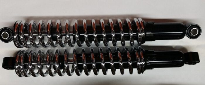 Rear Shock Set - BSA A75 - Rocket 3 - 1970-71 - Unshrouded - Exposed Chrome Springs - 13.4" Length - Taiwan