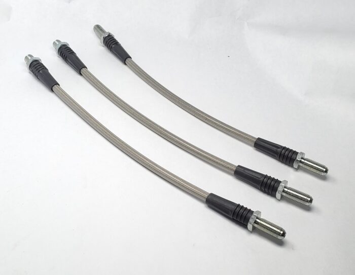 1975 Norton Mk3 Commando Brake Hose Kit - Clear Coated Braided Stainless Steel - USA - Image 2